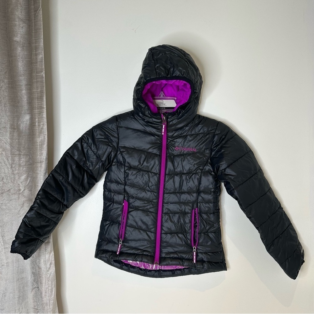 Columbia Black and Purple kids Puffer Jacket
